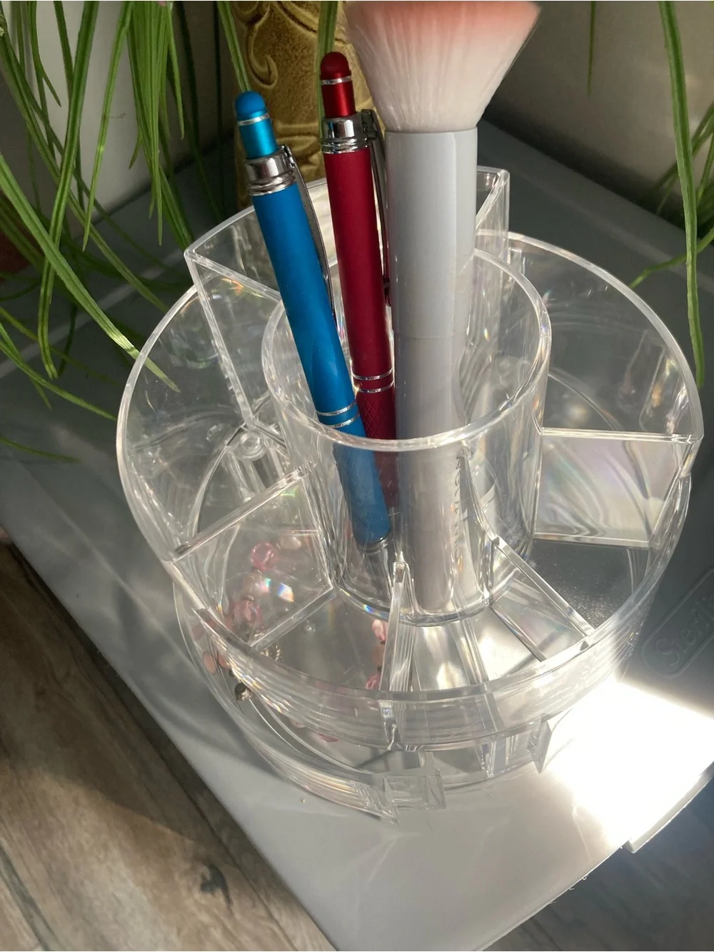 Clear Rotating Desk Organizer - Acrylic Pen and Accessory Holder